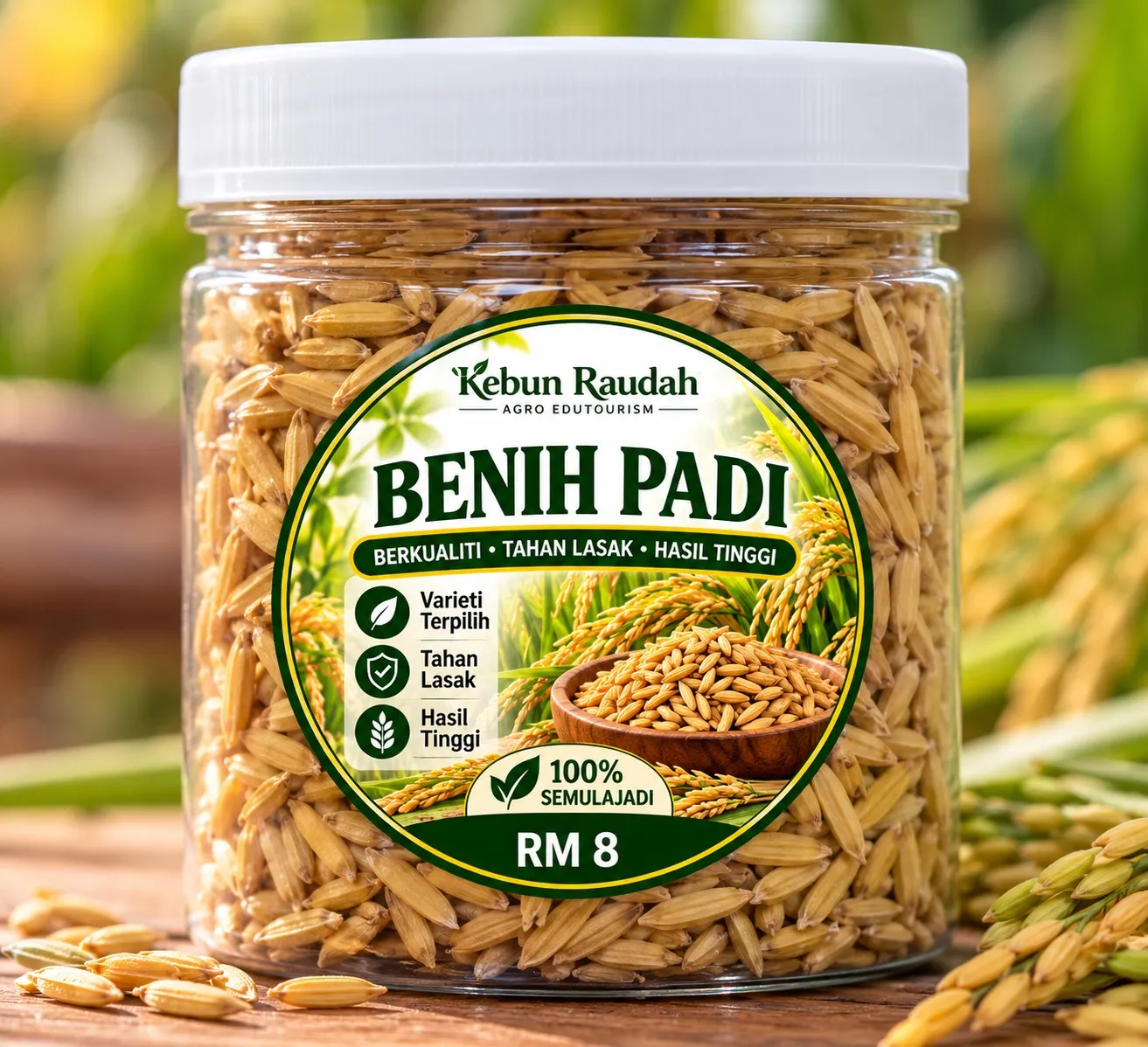Benih padi dalam bekas, pilihan RM8